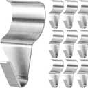 10pcs Stainless Steel No Hole Needed Siding Clips to Hang Things, Heavy Duty Command Hooks for Outdoor, Vinyl Siding Hanger for Lights, Garlands, Signs