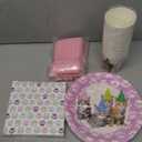 Juvale 144-Piece Kitten Party Supplies Set with Cat Birthday Paper Plates, 6.5-Inch Napkins, 9oz Cups, and Plastic Cutlery, Knives, Spoons, and Forks (Serves 24 Guests)