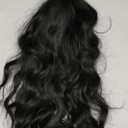 AISI HAIR Black Wig for Women, Long Wavy Lace Hairline Middle Part Synthetic Heat Resistant Wig for Daily Party-26 Inch