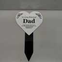 Dad Memorial Heart Shaped Plaque, Grave Marker - printed with remembrance poem, mounted on a sturdy acrylic stake marble effect