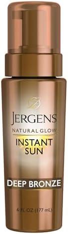 Jergens Natural Glow Instant Sun Body Mousse, Self Tanner for Deep Bronze Tan, Sunless Tanning Body Bronzer for Natural Looking Color Instantly, 6 Oz,  pack of 2