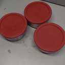 Anchor Hocking 4 Cup Glass Storage Containers with Lids, Set of 4 Glass Food Storage Containers with Red SnugFit Lids