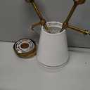 Hyuduo Wall Sconces Set of 2, Dimmable Bathroom Vanity Lights with White Shades, E26 Hardwired Wall Lamps for Mirror Cabinet, Gold Finish Modern Wall Lights