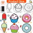 Gemscream 30 Pcs Crafts Color Your Own Magnet for Kids Sweet Treat Kit DIY Coloring Dessert Crafts DIY Coloring Magnet Ornaments for Art Party Favors