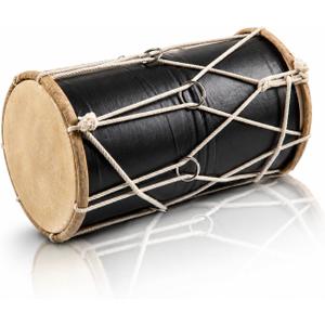 Small 10 x 6 Inch Compact Dholak Drum Set, Handmade Wood & Leather Classical Indian Hand Percussion Drums, World Musical Instruments Punjabi Tabla Dhol Dholki For Decor & Travel Gift For Music Lovers