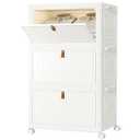 Homidec Closet Organizers and Storage 23Qt 3 Pack Closet Organizer Boxes for Clothes Stackable Storage Bins Foldable Storage Drawer for Clothes