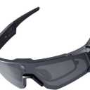 King Will Smart Glasses with Camera, AI Bluetooth Sunglasses with Detachable Inner Lense, 1200P EIS Anti-Shock Video Recording, Dual-Mic ENC Noise Cancellation, IP54 Anti-Water for Cycling & Hiking (Black)