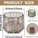 3 Wick Candle Holder, Shell Design Candle Jar Holder for 4-Inch Diameter Jars (5.25" D x 3.5" H), Rose Gold Metal, Coastal Decor