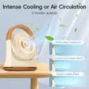 CIBAIL USB Desk Fan with Timer - 8 Inch Small Portable Table Desktop Fans with Strong Wind Ultra Quiet 3 Speeds and 180Tilt Folding,Mini Personal Cooling Essentials (Z6 Battery Power, White)