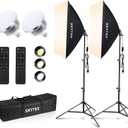 Skytex Softbox Lighting Kit 2Pack 20x28in Soft Box | 85W 2700-6400K E27 LED Bulb Continuous Photography Lighting, Photo Studio Lights Equipment for Camera Shooting, Video Recording