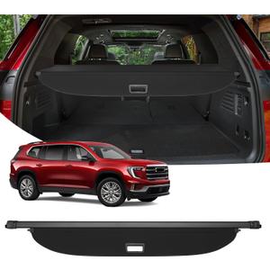 Powerty Cargo Cover for GMC Acadia/Chevy Traverse 2024 2025 /Buick Enclave 2025,Retractable Trunk Cover GMC Acadia Accessories,Privacy Security Shield Shade Cover Black