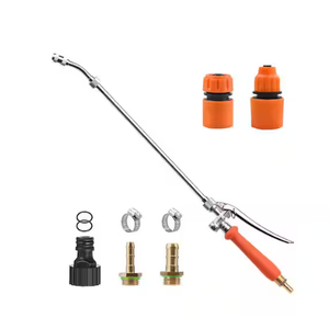 Adjustable All Metal Sprayer Wand Stainless Steel Built-In Shut Valve Quick Connectors Brass Barb Fits 12.5–28.4in. Hose