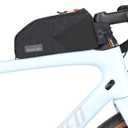 Rhinowalk Bike Top Tube Bag Bicycle Front Frame Bag Waterproof Bike Bag 1.2L with Dual Side Mesh Pockets Perfect for MTB Road Bike Cycling Commuting and Outdoor Adventures (Black)