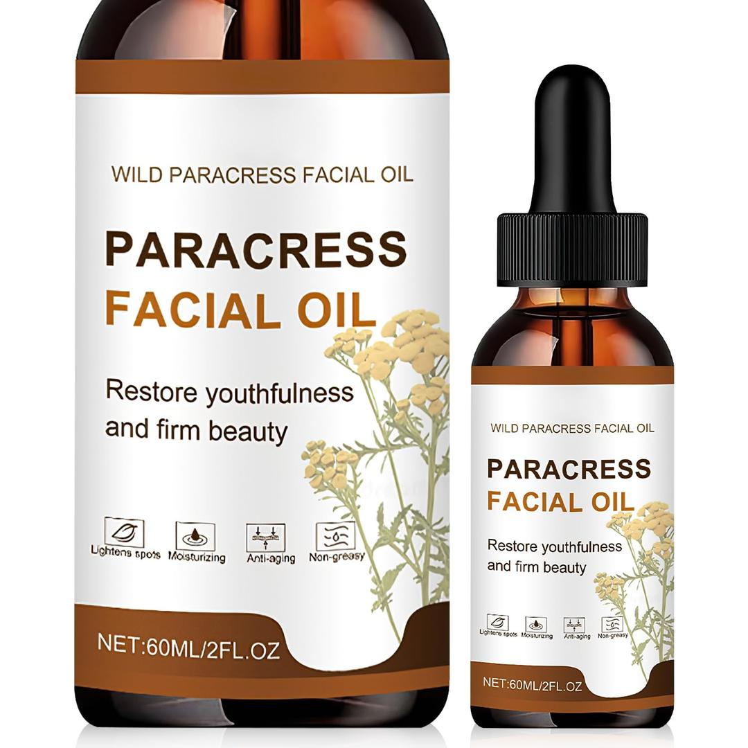 100% Pure Organic Paracress Facial Oil,Anti-Aging Face Oil for Wrinkle Reduction,Intense Hydration Skin-Targets Fine Lines, Dark Spots for All Skin Types(60ml, 2.02floz, Pack of 2 100% Pure Organic Paracress Facial Oil,Anti-Aging Face Oil for Wrinkle Reduction,Intense Hydration Skin-Targets Fine Lines, Dark Spots for All Skin Types(60ml, 2.02floz, Pack of 2