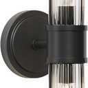 Bathroom Sconce Wall Lighting - Black Bathroom Vanity Light Fixture Vertical and Horizontal Wall Mount 2-Light Modern Indoor Wall Light for Hallway Living Room(E12 Bulbs Excluded)