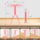 Fendia Clothes Drying Rack Foldable & Collapsible Drying Racks with 4-Leg Octopus Design, Large Capacity Space Saving Indoor Drying Rack for Bedroom, Balcony, Laundry for Indoor/Outdoor Use Pink