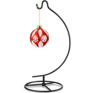 Baderke Ornament Display Stand, Ornament Hanger Holder Glass Ball Air Plant Holder, Hanging Terrarium Stand for Christmas Wedding, Home Office Decor,10.43" H(Black)