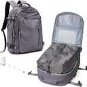 Travel Vacuum Backpack for Women Men, Vacuum Seal Compression bag with Electric Pump, Waterproof Carry On Suitcase Luggage Flight Approved Personal Item Bag with USB Charger, Purple