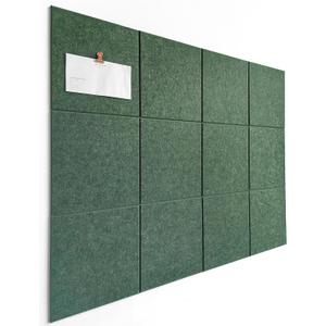 Green Cork Board Alternative | Giant Pin Board Notice Board | Felt Bulletin Board for Office, Home & Classroom | Green Office & School Supplies | Felt Wall Tiles (12-Pack) | Tree