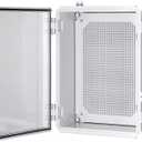 Junction Box, IP67 Waterproof Plastic Enclosure for Electrical Project, Hinged Grey Cover, Includes Mounting Plate and Wall Bracket (Transparent Cover, 14.6"10.6"5.9")