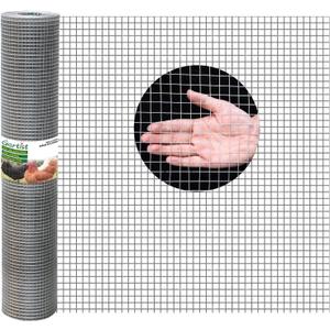 Gartist 1/2inch 16"x50' Chicken Wire Fencing Roll, Galvanized Hardware Cloth, 19Ga Hot-Dip Welded Preventing Snakes, Raccoons and Foxes