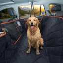 Luxury Dog Car Seat Cover for Back Seat Breathable Mesh Window Dog Hammock for Car 4-Layer Heavy Duty Waterproof Pet Seat Protector Scratch-Proof Car Seat Cover Perfect for Family Road Trips (Standard, BLACK)