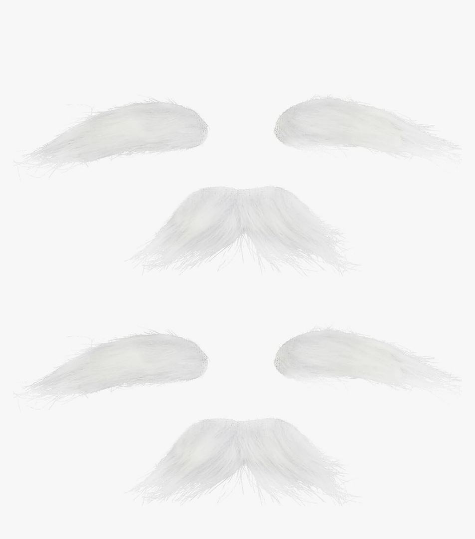 Old Man Mustache and Eyebrows 100 Days of School Grandpa Fake Beard Mustaches for Halloween Party