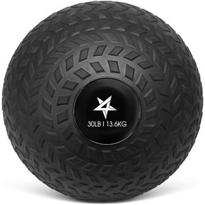 Yes4All Slam Balls, 10-40lb Weighted Ball Weight, Durable PVC Sand Filled Workout Dynamic Slam Ball for Core Strengthen (30lbs, Black)