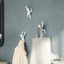 Umbra Buddy Wall Hooks Decorative Wall Mounted Coat Hooks for Hanging Coats, Scarves, Bags, Purses, Backpacks, Towels and More, Set of 3, White