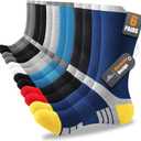 Niorasen 6 Pairs Men's Cotton Crew Work Boot Socks, Moisture Athletic Sports Socks for Hiking Running Workout (9-12, Multicolor)