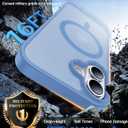 Magnetic for iPhone 16 Case, [Compatible with MagSafe][Military-Grade Drop Protection][Anti-Yellowing] Shockproof Protective Translucent Matte Cover for iPhone 16 Phone Case,Light Blue