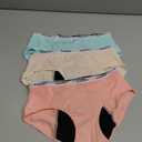 INNERSY Period Underwear for Teens Girls Cotton Leak-Proof Menstrual Panties 3-Pack (12-14 Years, Brights)