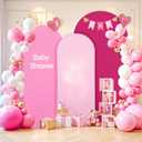 Pink Arch Backdrop Cover 3 Set-4FT, 5FT, 6FT Spandex Fitted Wedding Arch Stand Covers for Baby Shower Girls Birthday Party Wedding Ceremony Banquet Photo Arch Stand Background Decorations
