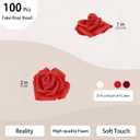 100 Pcs 2 Inch Artificial Flowers Faux Foam Fake Rose Head Bulk for Home Decor Wedding Decoration Bridal Shower Wall Table Centerpiece Arrangement DIY Craft (4 Shades of Red Ivory)