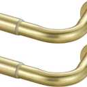 Room Darkening Curtain Rod 28-48 Inches, Wrap Around Design, Extra-Thick 3/4 Inch Diameter Single Drapery Rod, Extendable Metal Rod Set of Window Treatment (2 Pack Brass)