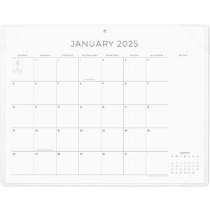Cabbrix Simplified Desk Calendar 2025-2026 with Desktop Mat, Desk Pad Calendar Large 21" x 16-1/2" Runs from January 2025 to June 2026, Monthly Desktop Calendar for Home School and Office (Beige)