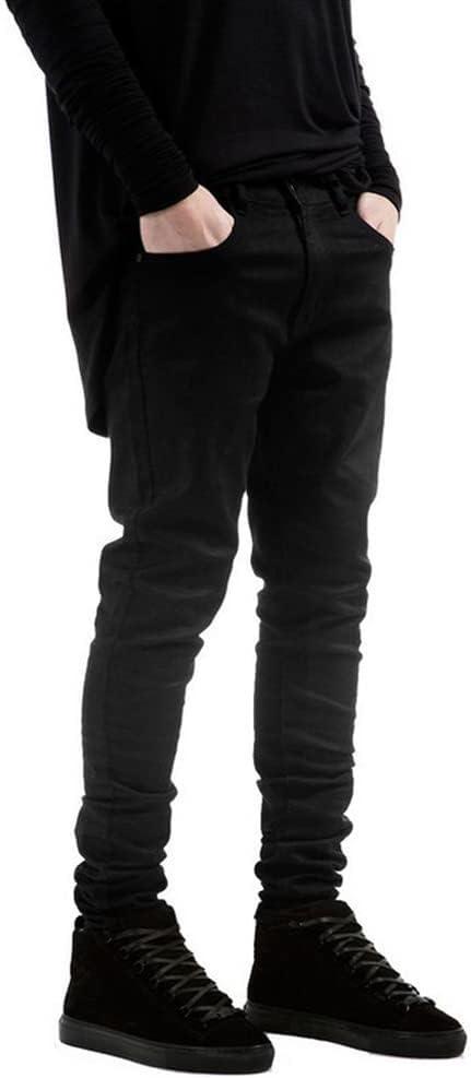 LONGBIDA Men's Slim Fit Ripped Stretch Skinny Jeans for Men, Distressed Tapered Leg Fashion Pants (36, Black No Rip)