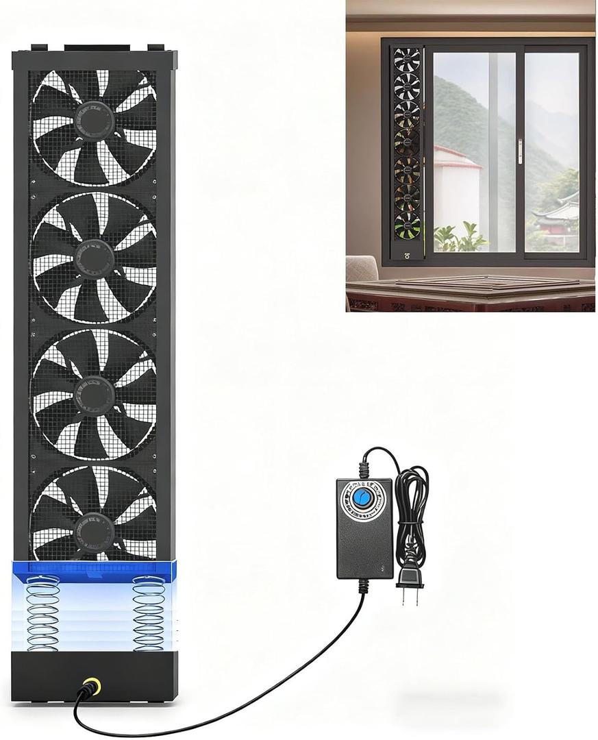 29.5-31.5 Inch Vertical Window Exhaust Fan For Sliding Windows