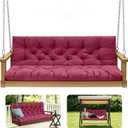 Porch Swing Cushions,Outdoor Cushions 3 Seater Replacement with Backrest, Waterproof Thickened Bench Cushion with Ties for Porch, Patio,Outdoor, Backyard and Garden (Wine Red 40 * 40 in), 40x 40 inches