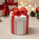 Christmas Scented Candle with Lid, Natural Candles for Home Scented, Premium Natural Bow Shaped Candles with Cotton Wick for Xmas Holiday Party Supplies (5 OZ)