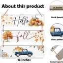 3Pcs Hello Fall Wooden Sign With Rope - Thanksgiving Funny Hanging Plaque For Front Door - Pumpkin & Maple Leaf Rustic Hanging Sign - Autumn Wall Art Decor For Home Room Office Outdoor Indoor -A03