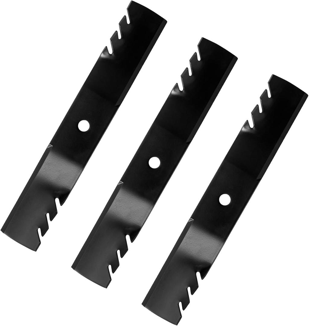 (3PCS) M143520 Toothed Mulching Lawn Mower Blades - Replace OEM M145516 M152726 - Fits John Deere Z425 Z445 Z435 X340 X380- for 54 Inches Deck Lawn Tractor