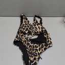 Sovoyontee 2025 Women's Sexy Cheeky One Piece Swimsuits High Cut Thong Bikini Bathing Suit Monokini (Medium, Brown Leopard Print)