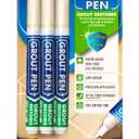 Grout Pen Cream Tile Paint Marker: Waterproof Grout Paint, Tile Grout Colorant and Sealer Pen - Cream, Narrow 5mm Tip (7mL) - 3 Pack