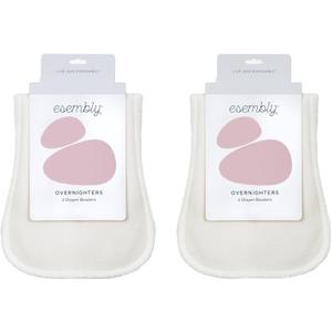 Esembly Overnighters  Organic Cotton Cloth Diaper Booster Inserts with Stay-Dry Fleece  Reusable Nighttime Absorbency Doublers for Heavy Wetters  One Size, Pack of 4