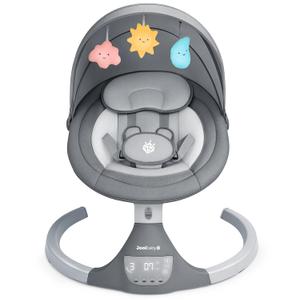Jool Baby Nova Swing for Newborns - Electric Motorized Infant Swing, Bluetooth Music, 10 Preset Melodies, Remote (Updated Model, Gray)