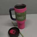 Owala Stainless Steel Triple Layer Insulated Travel Tumbler with Spill Resistant Lid, Straw, and Carry Handle, BPA Free, 40 oz, Pink (Watermelon Breeze)