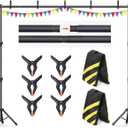 10x7.5Ft Backdrop Stand, Heavy Duty Adjustable Photo Back Drop Stand for Party, Photography, Banner Stand (Includes Six Background Stand Clamps)