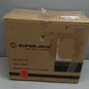 SUPERJARE Drafting Chair with Back, Adjustable Foot Rest Rolling Stool, Multi-Purpose Office Desk Chair, Thick Seat Cushion for Home Bar Kitchen Shop - White