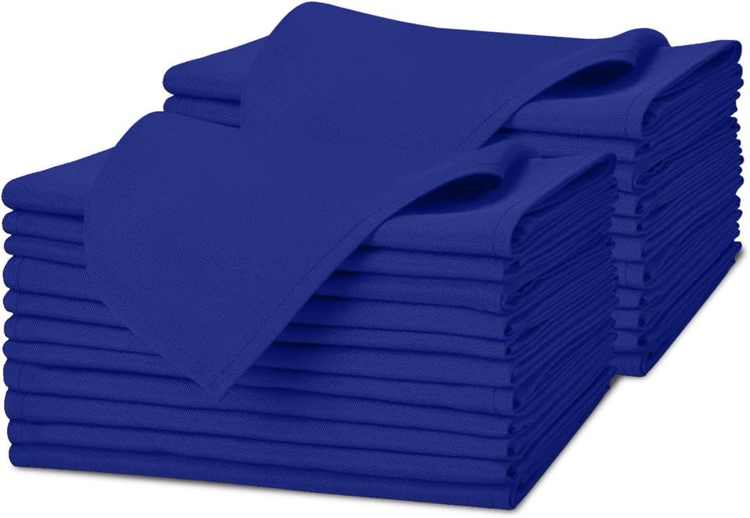 Avalon Kitchen Royal Blue Cloth Napkins Bulk (Pack of 24) - 100% Polyester Dinner Linen Napkins Cloth Washable & Reusable - Durable with Hemmed Edges - Ideal for Parties and Weddings (17x17 Inches)